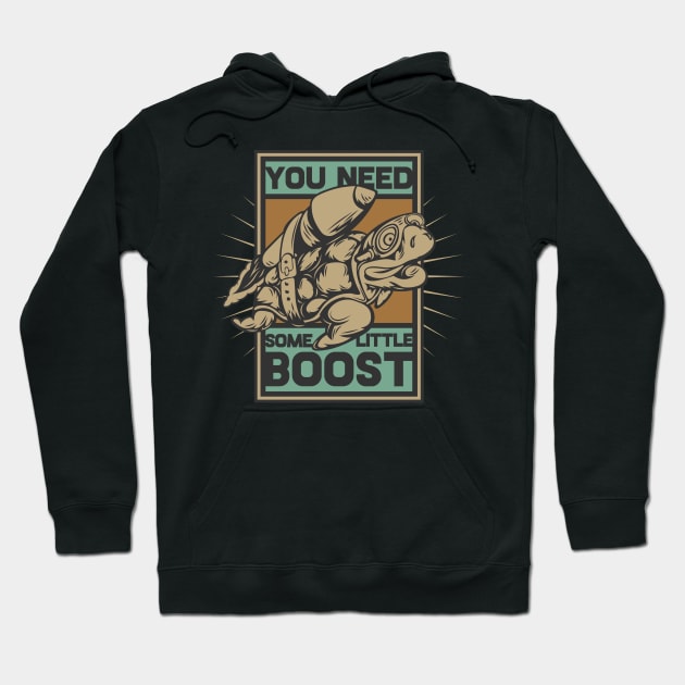 Crazy japanese retro  turtle rocket you need some boost Hoodie by SpaceWiz95